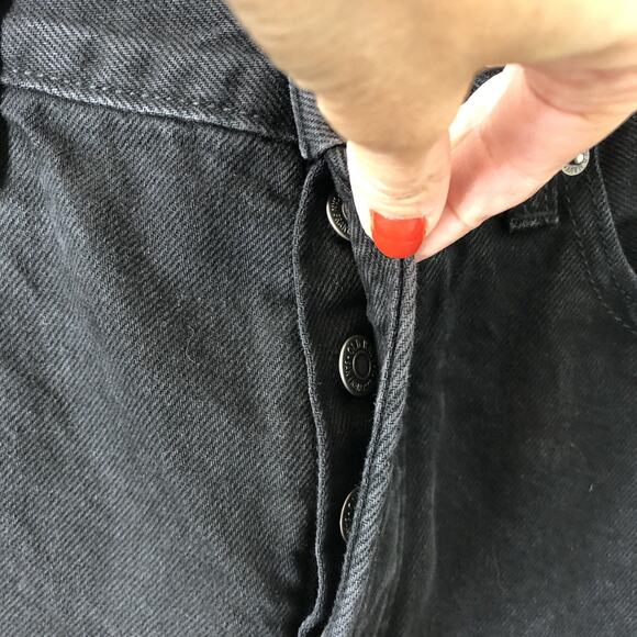 Old Navy NWT Women's Button-Fly Extra High-Rise Sky-Hi Straight Jeans Black 10 - Picture 6 of 10